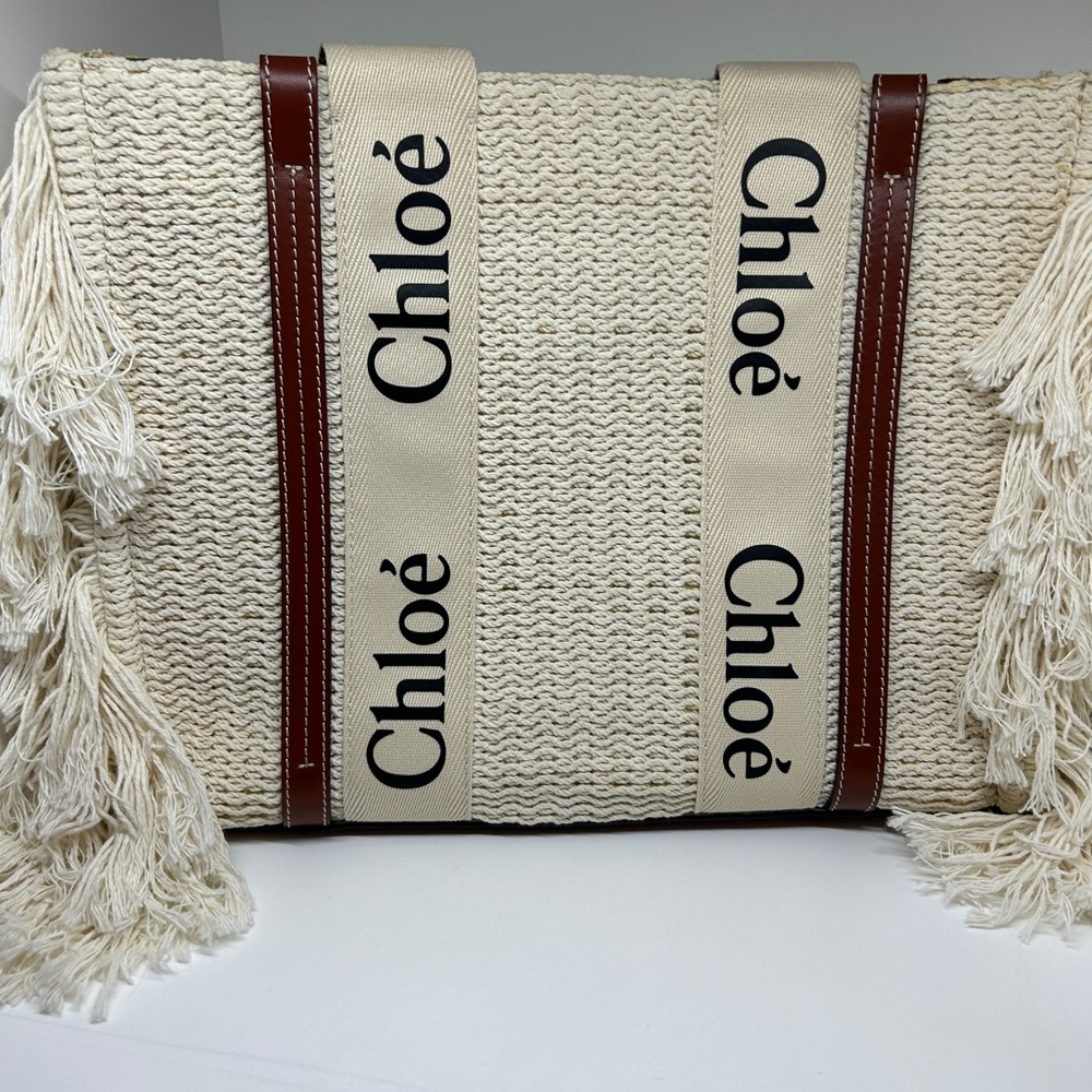 Authentic Chloé Woody Tote Fringe Shoulder Bag